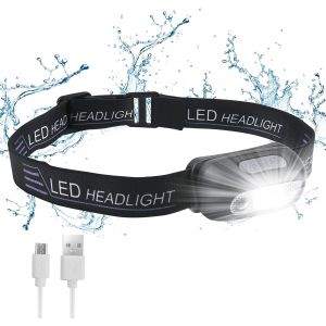 Lampe Frontale Rechargeable Led 1200lm,Torche Frontale Ip64 Étanche Zoomable 3 Modes Avec Câble Usb 2 Piles 18650 Avec Voyant Lumineux Pour Camping,Pêche,Vélo,Randonnée,5 Boucles Casque - Neuf