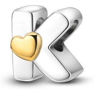 Kalanka-Femmes 925 Pendentif En Argent Pour Bracelets Charms Compatible Avec Les Bracelets Europ&eacute;ens Pour Les Femmes Filles Fit Bracelets Pandora Hypoallerg&eacute;nique 26 Perles De Lettres De Coeur - Neuf