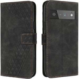 SJZG-Coque Pour Google Pixel 6 Pro, Etui Protection Housse Premium En Cuir Pu Portefeuille &Eacute;tui T&eacute;l&eacute;phone [Fermoir Magn&eacute;tique] [Fentes Pour Cartes] Flip Case Pour Google Pixel 6 Pro&iquest;Noir - Neuf