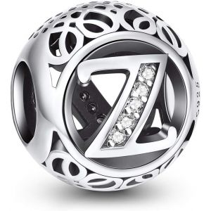 Eryi-Argent Sterling 925 Charme Lettre De L'alphabet Femmes Pearl Charms Avec 5a Zircone Compatible Pour Européen Bracelets - Neuf