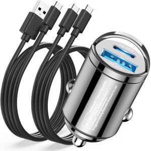 Cmjaagur-90w Chargeur Allume Cigare Usb C Rapide, [Pd45w&qc45w] Mini Chargeur Voiture Usb C Adaptateur Pr Allume Cigare Usb C Chargeur Telephone Voiture Avec 2x Câble Pour Samsung S24/S23,Ip[M876] - Neuf