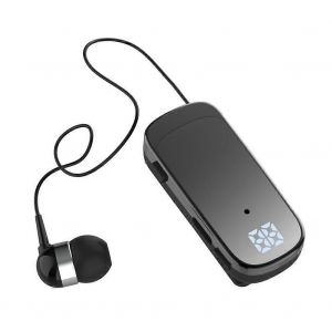 K65 Tie-Clip Casque Bluetooth filaire rétractable In-Ear Star Noir - Neuf