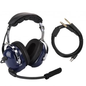 Casque d'aviation generale, casque pilote a double prise, casque antibruit 3,5 mm pour pilotes - Neuf