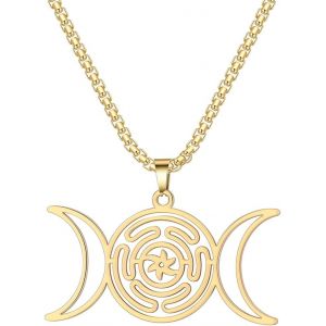 Trahoo-Roue De Hécate Symbole Collier Hécate Pendentif Vikingtriple Déesse Wiccan Roue Amulette Païen Bijoux Wiccan Cadeaux Pour Hommes Femmes - Neuf
