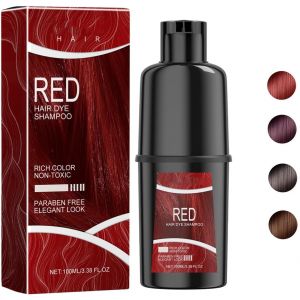100ml Shampooing Naturel Pour Cheveux Rouge, Teinture Capillaire &Agrave; L'huile D'argan Colorant Pour Couvrir Les Cheveux Gris-Blanc - Neuf