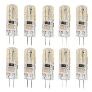 Ampoule Led G4 1,5 W 110 Lm Ac110 V &Agrave; Double Culot Pour &Eacute;clairage Paysager, Blanc Chaud 3000 K, Lot De 10 - Neuf