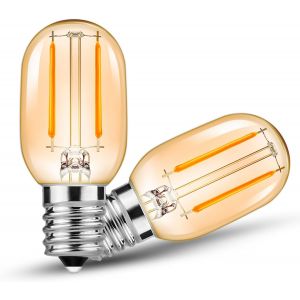 Sept-Vintage E14 Ampoule Led, 1w &Eacute;quivalent &Agrave; 10w, T22 Ampoule Petit Culot &Agrave; Vis Ambr&eacute;e, Blanc Ultra Chaud 2200k, 220-240v, 115lm, Petit Led E14 Pour Lampe De Sel, Veilleuse Enfants, Lot De 2 - Neuf