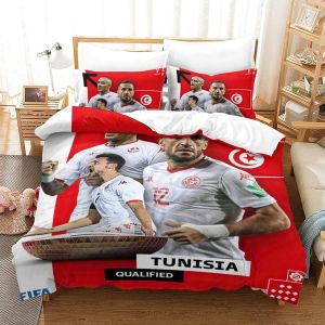 Qatar Housse De Couette De La Coupe Du Monde Tunisia | Housse De Couette Souvenir De C&iquest;&iquest;L&iquest;&iquest;Bration | &iquest;&iquest;Quipes De Pays Pour La Coupe Du Monde Double&pound;&iquest;Xc - Neuf