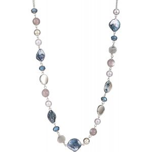 Long Collier De Perles En Pierre Pour Femmes Collier De Cha&icirc;ne En Argent Avec Cristaux De Coquillage Bijoux De Mode Cadeau No&euml;l Pour Maman - Neuf