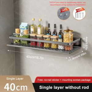 &Eacute;tag&egrave;re &Agrave; &Eacute;pices De Cuisine Murale,Organisateur En Acier Au Carbone Sans Per&ccedil;age,Support D'Assaisonnement De 12 &Agrave; 20 Pouces,&Eacute;tag&egrave;re Pour Un Acc&egrave;s Facile Aux &Eacute;pices.40Cm. - Neuf