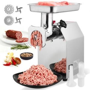 Hachoir &agrave; Viande &Eacute;lectrique-Duoku-Capacit&eacute; de 4,2 kg/min-Poussoir &agrave; Saucisses Industriel 1100 W-Calibre 22 - Neuf