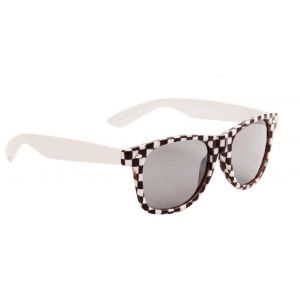 Lunette De Soleil Style R&eacute;tro Damier Noir Et Blanc Uv400 - Neuf