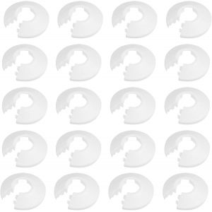 Kalanka-20 Pi&egrave;ces Rosace Radiateur Colliers De Pipe En Plastique Colliers De Tuyau De Radiateur Cache Tuyau Radiateur Rosace Pour Tuyaux De Chauffage D'eau 18 Mm Rosace De Radiateur (Blanc) - Neuf