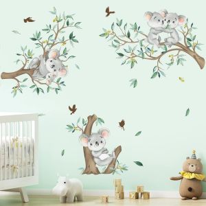 ERYI-Stickers Muraux Koala Et Arbre Autocollant Mural Branche Arbre Animaux Décoration Murale Chambre Enfants Bébé Pépinière Salon - Neuf