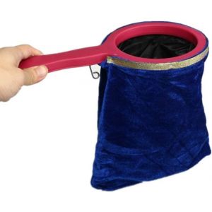 Sacoche de magie multifonctionnelle avec anse - Diam&egrave;tre 15 cm, longueur 29 cm, rouge, bleu et noir - Accessoire de tour de prestidigitation durable pour enfants - Neuf