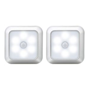 Lampe Led &Agrave; D&eacute;tecteur De Mouvement Avec Base Magn&eacute;tique Pour Armoire, Placard, Escalier Et Mur - Sans Fil, Fonctionne Sur Piles - Neuf
