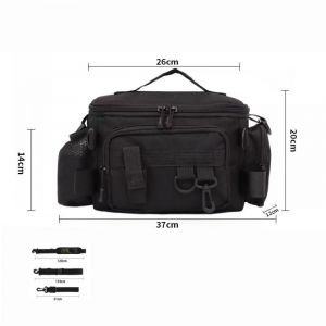 Sac De Pêche Noir, Pêche En Mer Avec Une Seule Épaule, Sacs À Outils, Rangement De Matériel, Sac À Dos De Pêche À La Carpe, Sac De Transport Extérieur Camouflage, Sac De Voyage De Randonnée - Neuf
