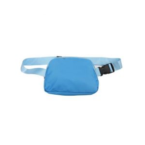 Sac banane imperm&eacute;able en nylon avec poches zipp&eacute;es &iquest; Pochette ajustable et &eacute;l&eacute;gante pour femme, bleu - Neuf