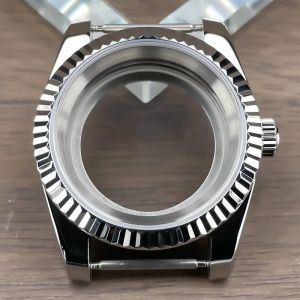 Bo&icirc;tier De Montre Nh35 &Agrave; Lunette Cannel&eacute;e 36mm/39mm,Pour Sk Dj,Pi&egrave;ce De Rechange,Verre Saphir,Acier Inoxydable,Adapt&eacute; Au Mouvement Nh35 Nh36.39mm F Case Nmt. - Neuf