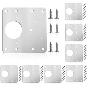 Plaque de R&eacute;paration de Charni&egrave;re, 8 pi&egrave;ces plaque de r&eacute;paration de charni&egrave;re d'armoire en acier inoxydable avec vis de montage pour meubles en bois, cuisine, placard(8 pi&egrave;ces) - Neuf