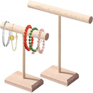 Subzonal-2 Pi&egrave;ces Pr&eacute;sentoir &Agrave; Bijoux En Bois, Presentoir Boucle D'oreille, Porte Bracelet, Porte Bijoux Pour Ranger Boucles D'oreilles, Colliers, Bracelets Et Bagues - Neuf