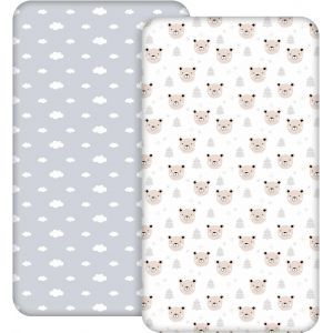 Kalanka-Lot De 2 Draps-Housses En Jersey Pour Lit D'enfant, 100 % Microfibre Respirante, 120 X 60 Cm, Certifié Ökotext100 - Drap-Housse Confortable Et Léger Pour Bébé Bassinet - Convient À Toutes Les - Neuf