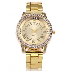 Montre-Bracelet A Bande D'acier, Montre Tendance, Montre A Quartz, Montre De Loisirs (Doree) - Neuf