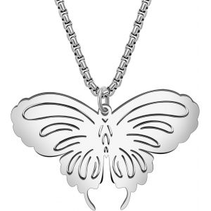 Kal-Délicat Collier Papillon En Acier Inoxydable Pendentif Plaqué Or 18k Bijoux D'été Cadeaux Pour Femmes Filles Enfants Charms - Neuf