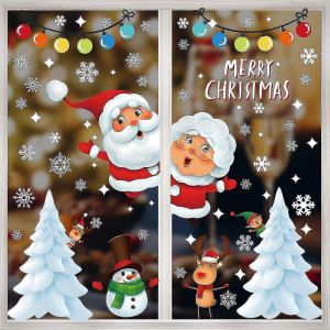 No&euml;l Autocollants pour fen&ecirc;tres pour des Vacances de D&eacute;cor - Joyeux No&euml;l Dessins - Neuf