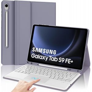 Clavier Avec Trackpad Pour Samsung Tab S9 Fe+ /S9 Fe Plus 12.4"" 2023, Azerty Français Clavier Détachable Avec Trackpad Pour Samsung Tab S9 Fe+ 12.4"" Sm-X610/ X616B, Violet - Neuf
