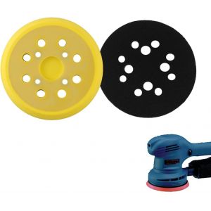 1pc 125mm Pad De Ponçage, De La Série 8 Trous Des Disques De Ponçage Pu Pad, Pour Ponceuse Soft Pad De Ponçage Remplacer (Jaune) - Neuf