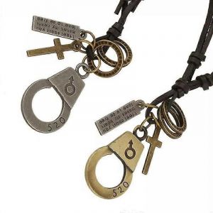 Qingwen Bijoux Coréens 520 Couple Menottes Collier En Cuir Véritable Colliers Hommes Et Femmes Colliers Usine Bas Prix Ventes Directes - Neuf