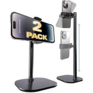 Vccvv-Chatstand 2-Pack - Support De Téléphone Réglable En Hauteur Pour Bureau | Rotation, Inclinaison, Support Télescopique 9-14"" À Vue Niveau Des Yeux Pour Bureau (Noir Nuit, 2 Pièces) - Neuf