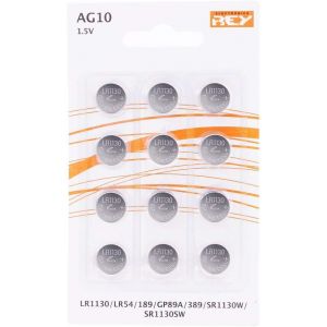 Lot de 12 Piles AG10 1,5 V Type Bouton au Lithium,LR1130,LR54,L1131,189,GP89A,389,SR1130W,SR1130SW - Neuf