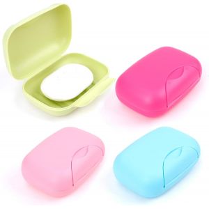 4pcs Portable Boite Savon Voyage Candy Color,Salle de Bain Porte Savon avec Couvercle,Bo&icirc;te &agrave; Savon Imperm&eacute;able &agrave; l'eau pour la Maison,Salle de Bains,Voyage,Camping(4 Grand) - Neuf