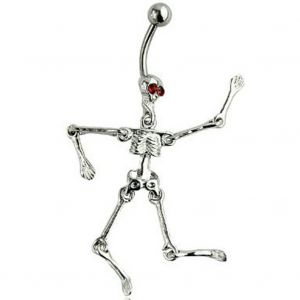 Piercing De Nombril En Alliage, Squelette Humain Dynamique, Bijoux Anti-Allergiques - Neuf