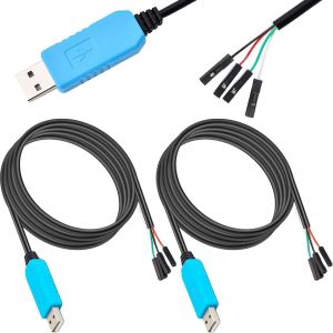 2 pièces PL2303 PL2303GL Câble série USB à TTL Supporte WIN 11 au lieu de PL2303TA Câble de téléchargement de contrôle de débogage Convertisseur série Câble de téléchargement Flash 5V - Neuf