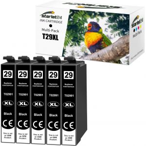 5X 29Xl Cartouche D'Encre Noire Compatibles Avec L'Encre Epson T2991 29 Xl Noire Pour Expression Home Xp-342 Xp-332 Xp-345 Xp-442 Xp-445 Xp-432 Xp-245 Xp-235 Xp-335 Xp-435 Xp-247[ENC941550] - Neuf
