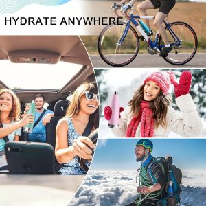 Gourde Isotherme - 500ml - Gourde Inox Sans Bpa, Gourde Sport &Eacute;tanche,, Bouteille Isotherme, Processus De Rev&ecirc;tement En Poudre, Gourde Thermos, Gourde Metal Pour Running, &Eacute;cole, Bureau - Neuf