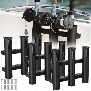 3 Pcs De P&ecirc;che Porte Canne Support De Tube Fix&eacute; Au Mur De 10.63 Pouces P&ocirc;le De P&ecirc;che D&eacute;tenteurs De Bateau Camion Kayak Garage Noir - Neuf