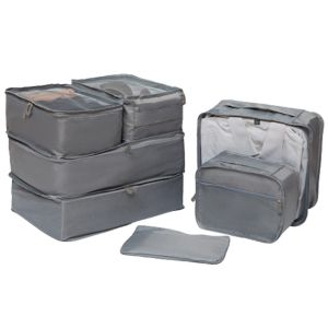 Ensemble de 7 sacs de rangement gris pour bagages et accessoires de voyage - Neuf