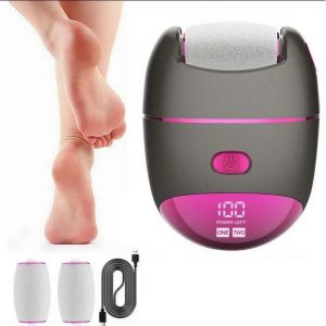 Ponceuse &eacute;lectrique rechargeable pour pieds avec 3 t&ecirc;tes de pon&ccedil;age et &eacute;cran LCD - Neuf