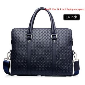 Sac à bandoulière pour homme,en cuir,porte-documents d'affaires,double couche,décontracté,sacoche ordinateurs portables,accessoires masculins,sacs de voyage - Blue-14 inch - Neuf