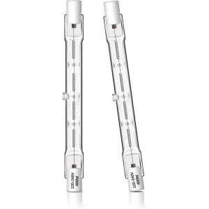 Lot De 2 Ampoule Halogène R7s 118mm 400w Dimmable, J118 Ampoule Halogène Crayon 230v, 7500lm 2700k Blanc Chaud, Projecteur Halogène Linéaire Pour Éclairage Paysager, Sécurité, Lamp[Amp746517] - Neuf