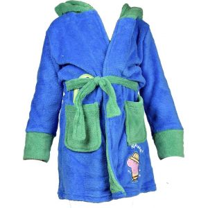 Pyjama Garçon Licence : Mickey, Looney Tunes, Age De Glace, Minions, Peppa Pig En Coton Ultra Confort Peppa Pig Rh2187 Peignoir Bleu - Neuf