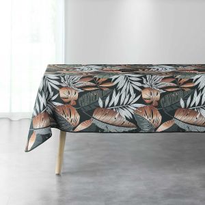 douceur d'intérieur, Nappe Rectangle (150 x 240 cm) Alianor Kaki, Polyester Imprimé - Neuf
