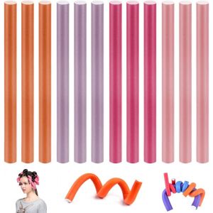 12 Pcs Fer À Friser Flexible, Sans Mousse Chauffante, Convient Aux Cheveux Longs Et Courts Des Filles, Fer À Friser Pour Petites Et Grandes Boucles (Couleur Aléatoire) - Neuf