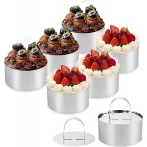 Jexnovashop-Lot De 14 Anneaux &Agrave; Dessert Et &Agrave; G&acirc;teau - 8 Cm - Mini Anneaux De Service Ronds En Acier Inoxydable 430 - Pour Dessert, P&acirc;tisserie, Mousse, P&acirc;tisserie - Neuf