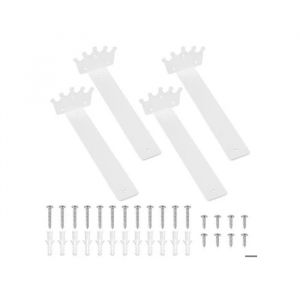 Supports d'&eacute;tag&egrave;re murale &eacute;querres couronne retro vintage blanc 25,5 cm lot de 4 pi&egrave;ces en acier robuste d&eacute;coratif - Neuf