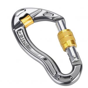 Mousqueton A Vis 25 Kn Avec Crochet De Verrouillage Pour Equipement De Sauvetage, D'escalade Et D'alpinisme (Jaune) - Neuf